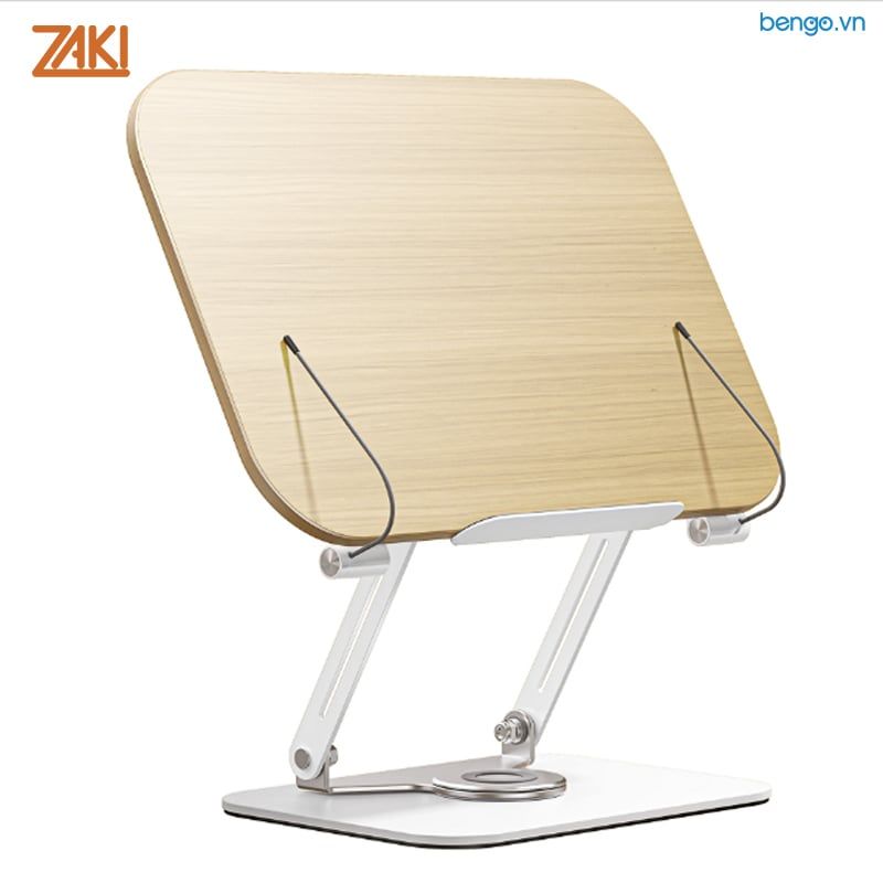 Giá đỡ Laptop/Macbook/Tablet kiêm giá đỡ đọc sách mặt gỗ chân xoay 360 độ Zaki - R172