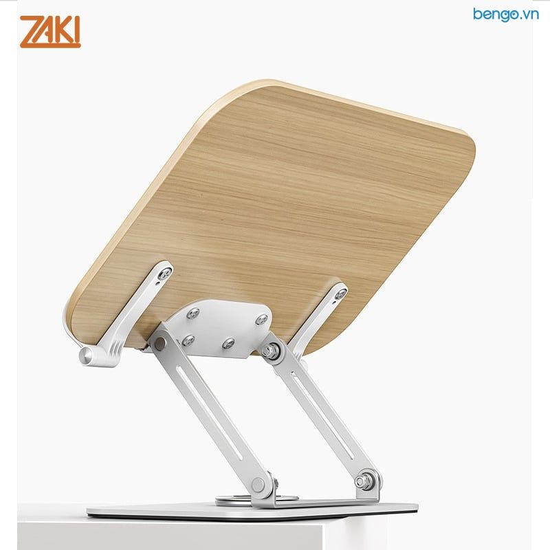 Giá đỡ Laptop/Macbook/Tablet kiêm giá đỡ đọc sách mặt gỗ chân xoay 360 độ Zaki - R172