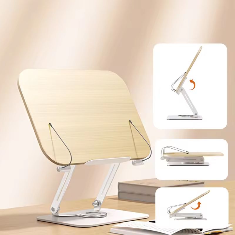 Giá đỡ Laptop/Macbook/Tablet kiêm giá đỡ đọc sách mặt gỗ chân xoay 360 độ Zaki - R172