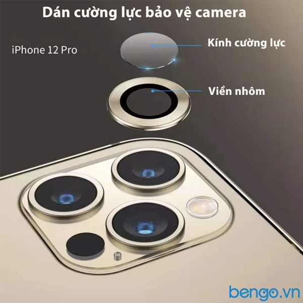 Dán Cường Lực Bảo Vệ Camera iPhone 12 Pro/12 Pro Max MIPOW Alumium Viền Màu