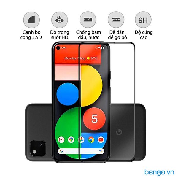 Dán cường lực Google Pixel 5 GOR Full keo và từ tính (Hộp 2 miếng)