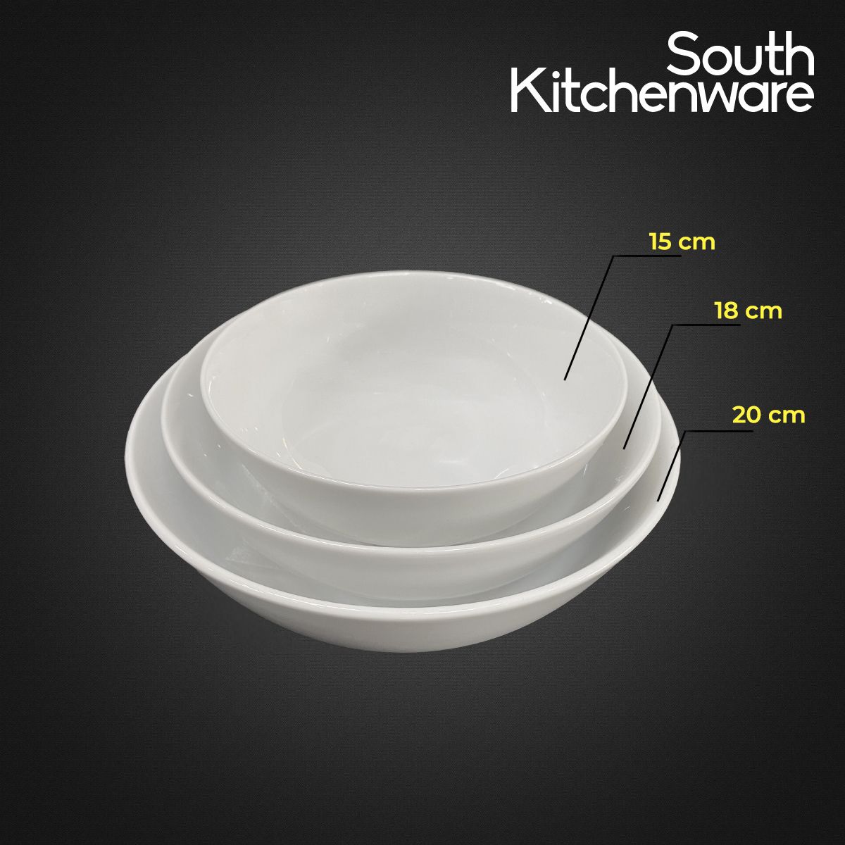 Tô chất liệu sứ tráng men cao cấp Jasmine Trắng Minh Long kích thước 15cm, 18cm, 20cm