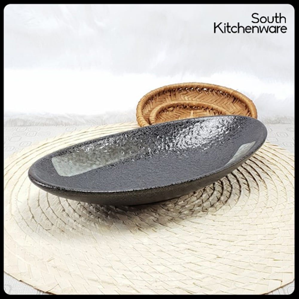 HN_KK HF45 Dĩa sứ tráng men cao cấp Cường Phát phong cách Nhật Bản thanh lịch, tối giản 26.5x14.5