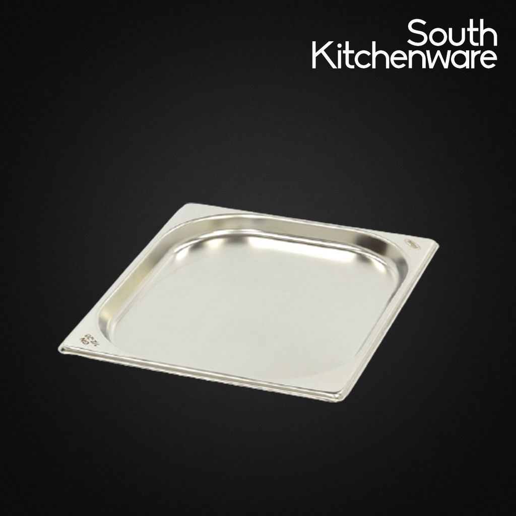 Khay INOX GN 1/2 đựng thực phẩm, topping, cơm 327x265 cao 25mm