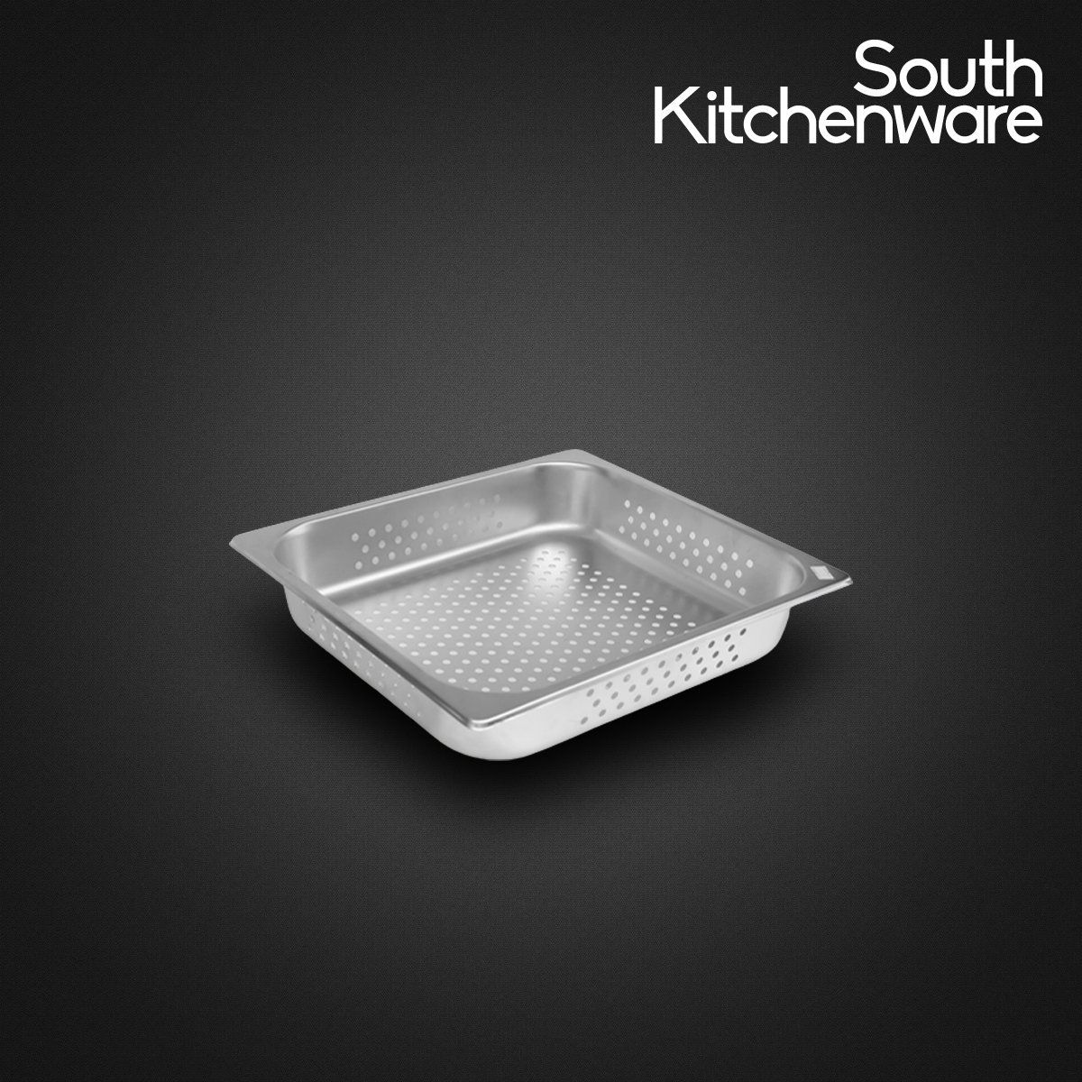 Khay INOX GN 2/3 đựng thực phẩm, topping, cơm 327x353 có đục lỗ