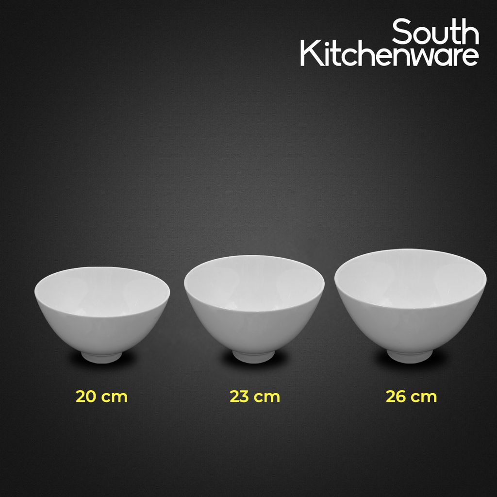 Tô cao 20cm, 23cm, 26cm Daisy Lys Trắng Ngà sứ tráng men cao cấp Minh Long