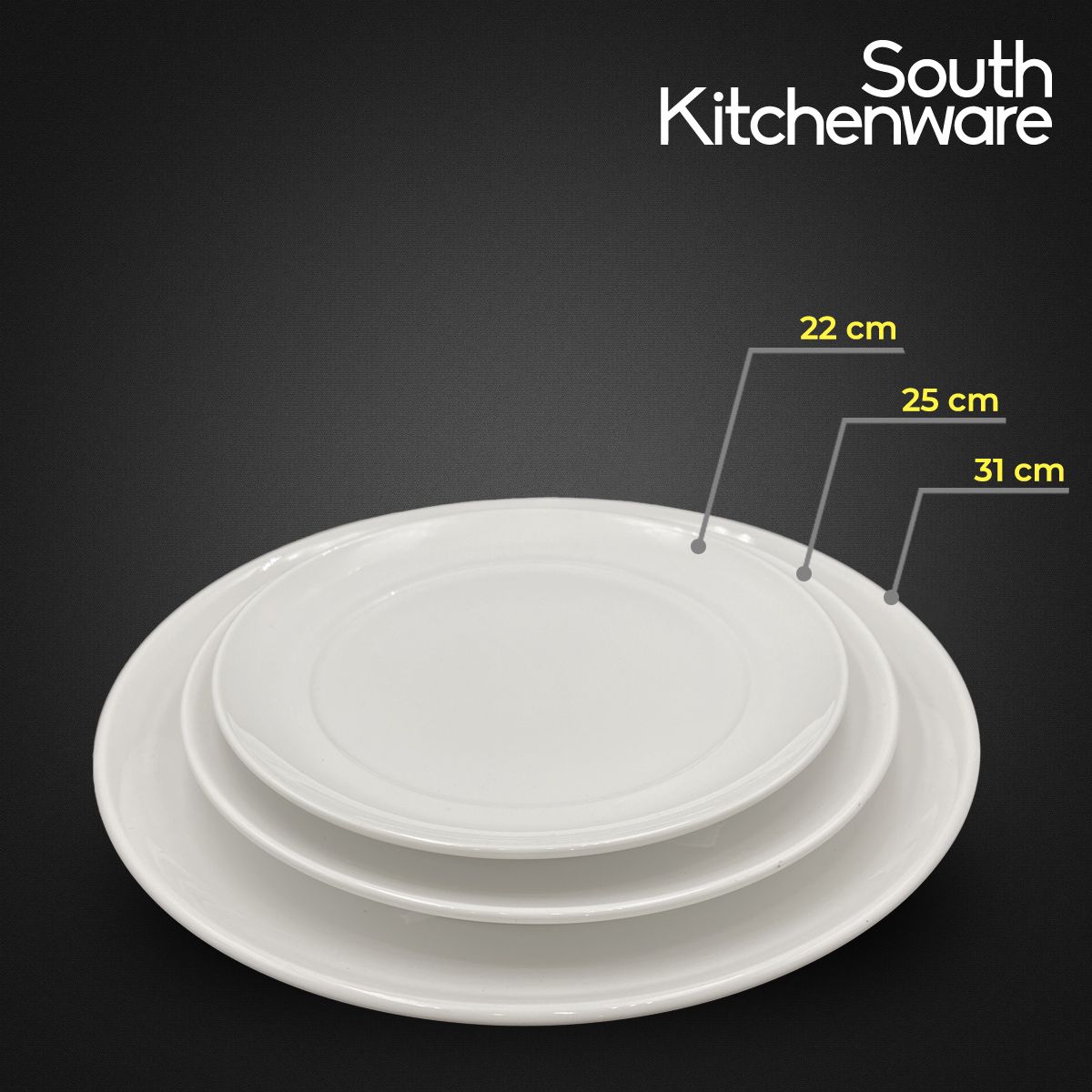 Dĩa tròn lòng phẳng 22cm, 25cm, 31cm Anh Vũ Lys Trắng Ngà sứ tráng men cao cấp Minh Long