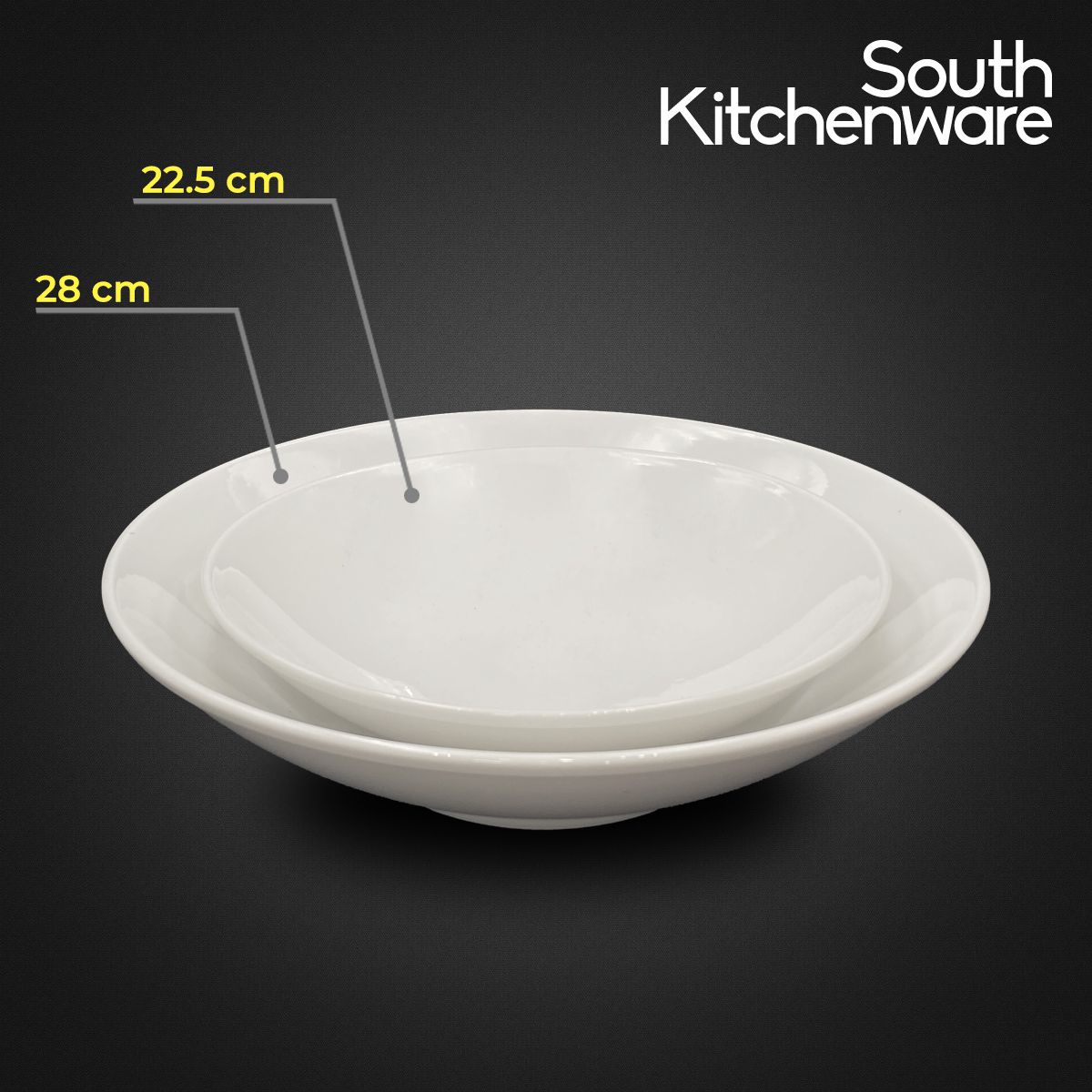 Dĩa sâu lòng 22.5cm, 28cm Anh Vũ Lys Trắng Ngà sứ tráng men cao cấp Minh Long