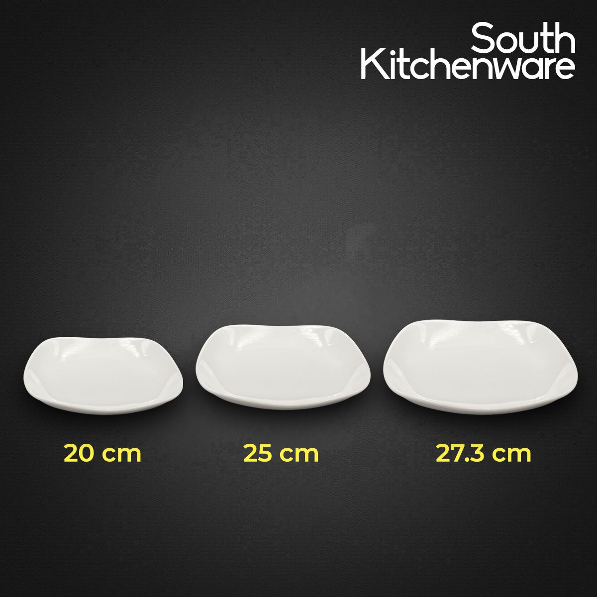 Dĩa vuông sâu 20cm, 25cm, 27.3cm Anh Vũ Lys Trắng Ngà sứ tráng men cao cấp Minh Long