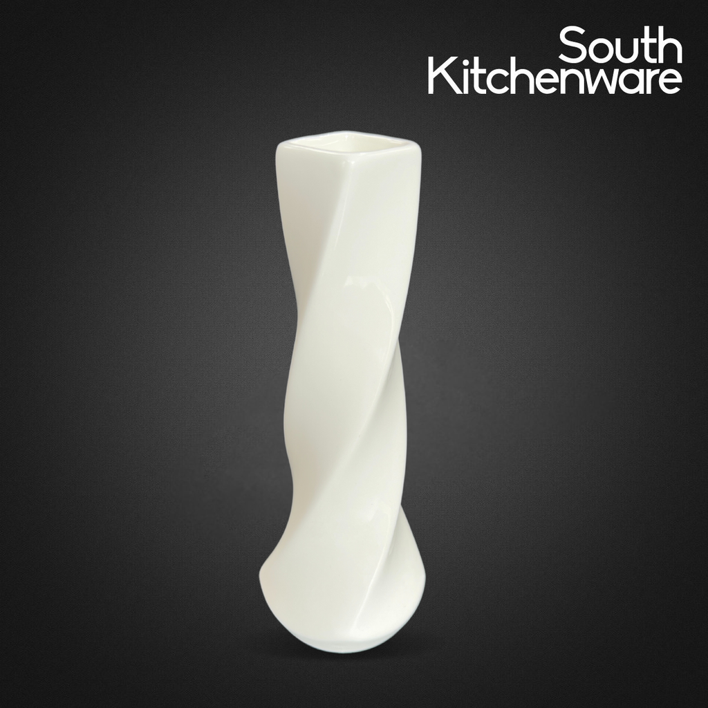 CP CP Bình xoắn vuông sứ tráng men cao cấp Cường Phát độc đáo 18 cm sứ trắng