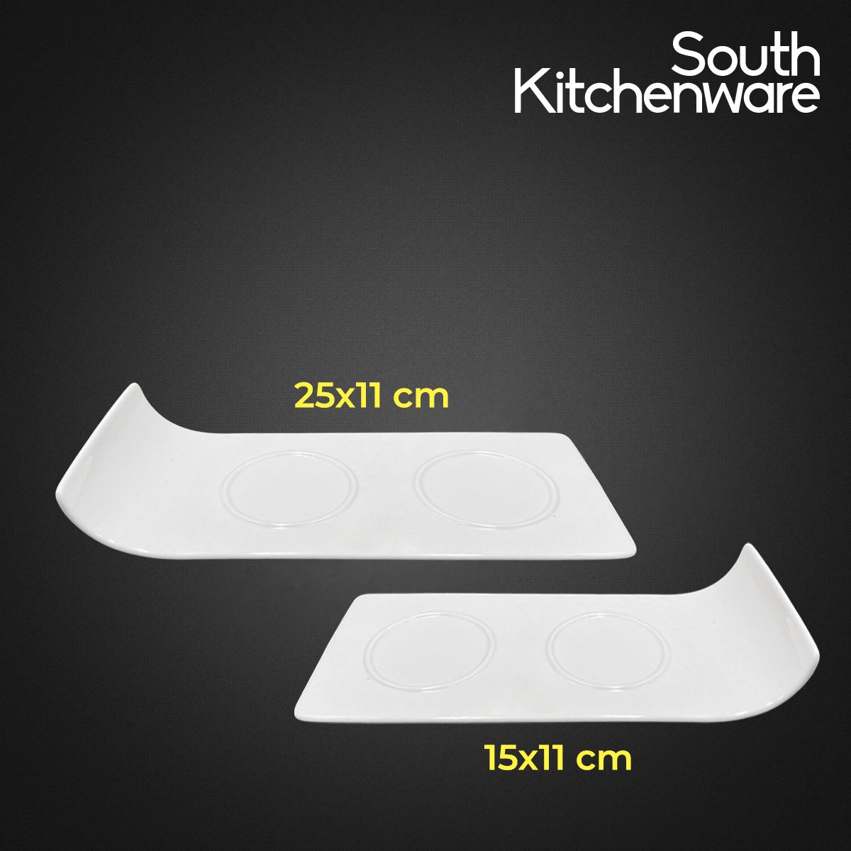  Khay lót chum 15x11cm, 25x11cm Gourmet Trắng Ngà sứ tráng men cao cấp Minh Long 