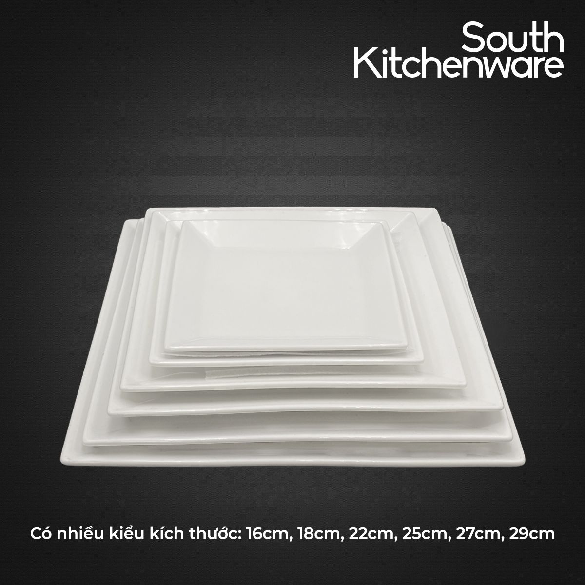 Dĩa vuông lá 16cm, 18cm, 22cm, 25cm, 27cm, 29cm Misc_Assortment Lys Trắng Ngà sứ tráng men cao cấp Minh Long