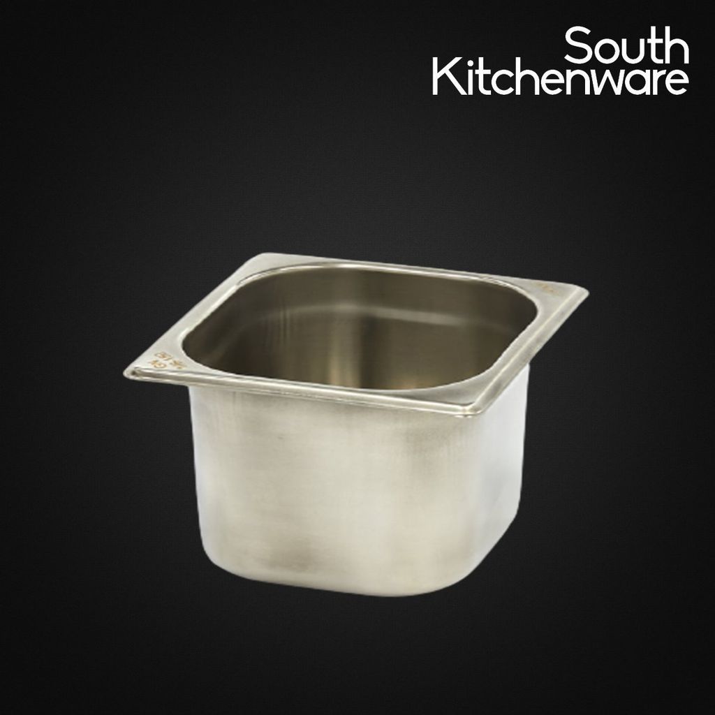 Khay INOX GN 1/9 đựng thực phẩm, topping, cơm 176x164 cao 150mm