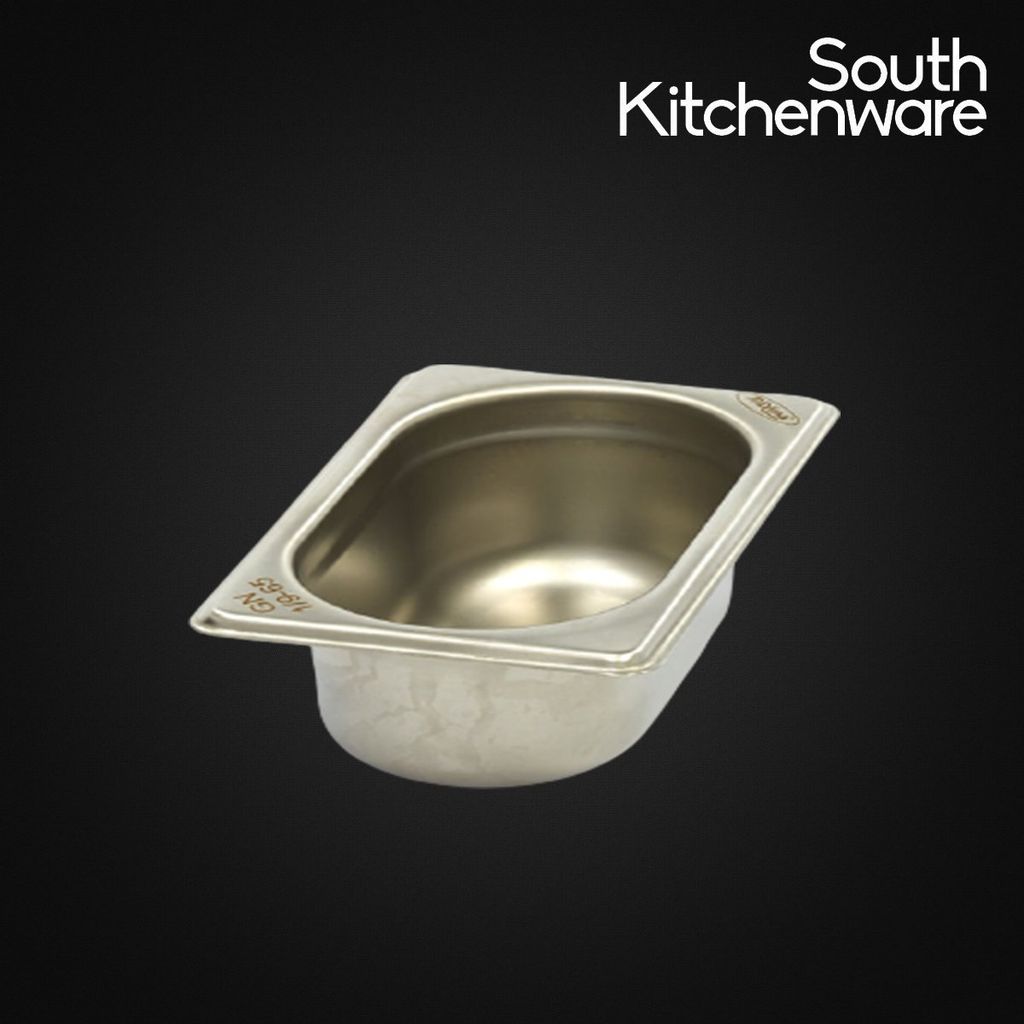 Khay INOX GN 1/9 đựng thực phẩm, topping, cơm 176x164 cao 65mm