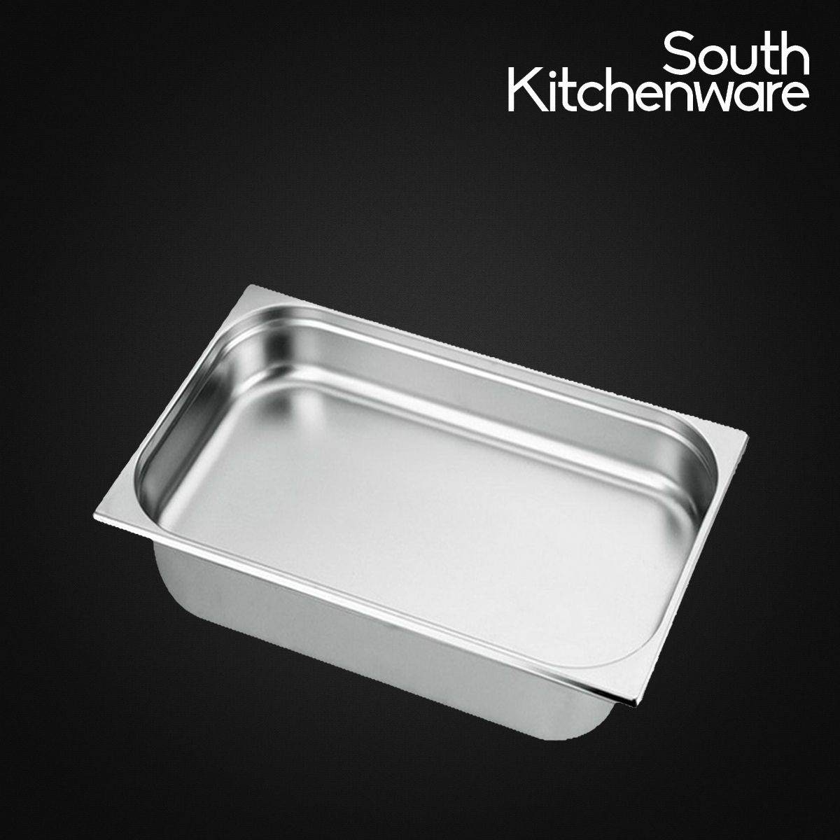 Khay INOX GN 2/1 đựng thực phẩm, topping, cơm 654x530 cao 100mm