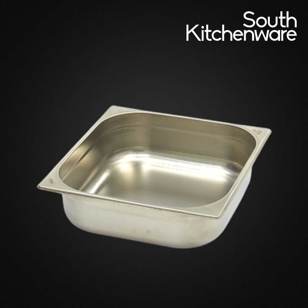 Khay INOX GN 2/3 đựng thực phẩm, topping, cơm 327x353 cao 100mm