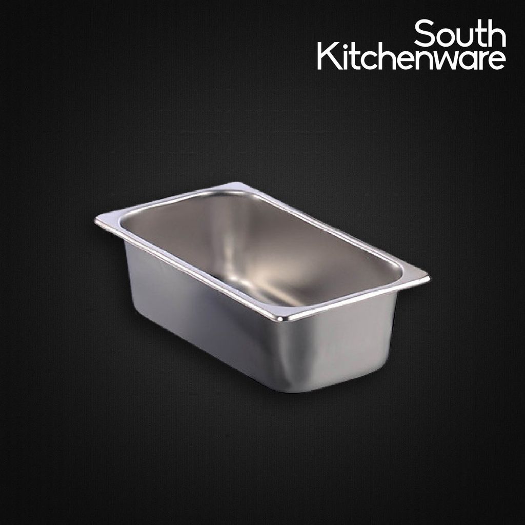 Khay INOX GN 1/4 đựng thực phẩm, topping, cơm 256x164 cao 100mm