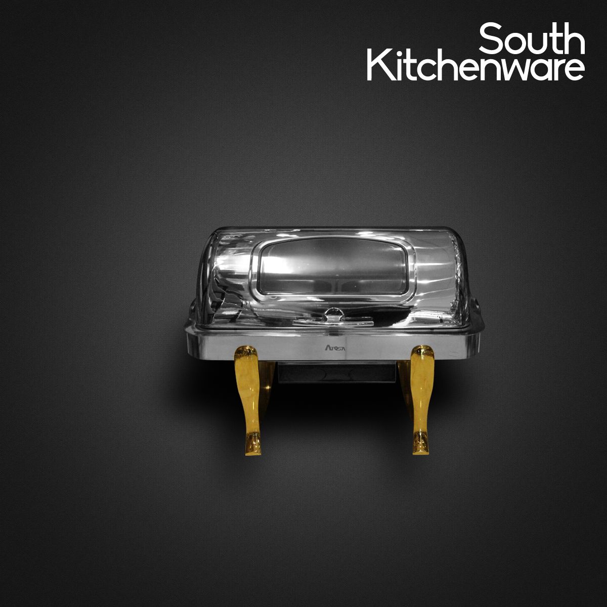Nồi hâm buffet Inox Atosa DKS61161 (nắp kính, chân vàng dày)