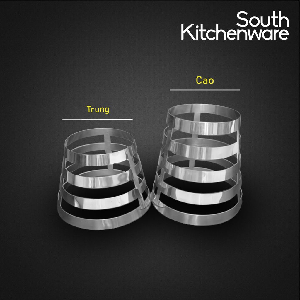 Kệ Kệ Inox trưng bày buffet _ tròn sọc đứng (loại trung)