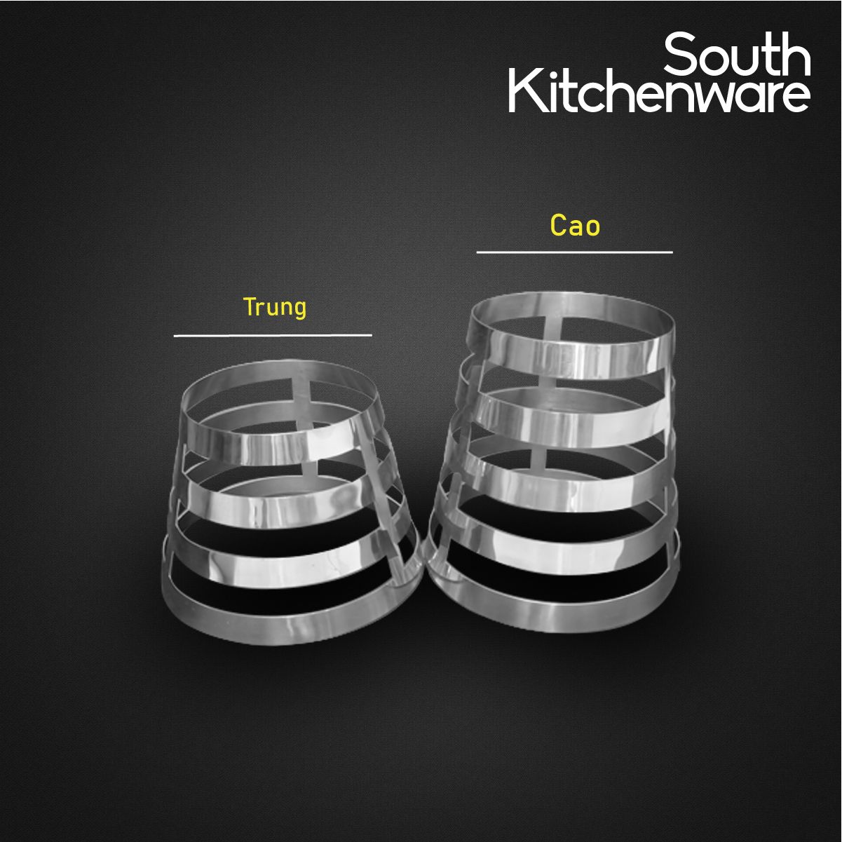 Kệ Kệ Inox trưng bày buffet _ tròn sọc đứng (loại trung)