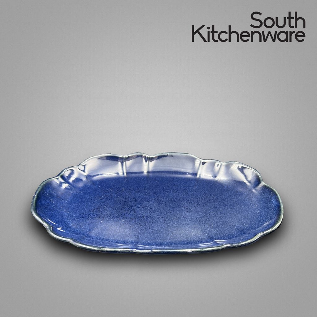 HN_KK BB_KF424 Dĩa oval hoa sứ tráng men cao cấp Cường Phát thanh lịch, tối giản 30x20 cm
