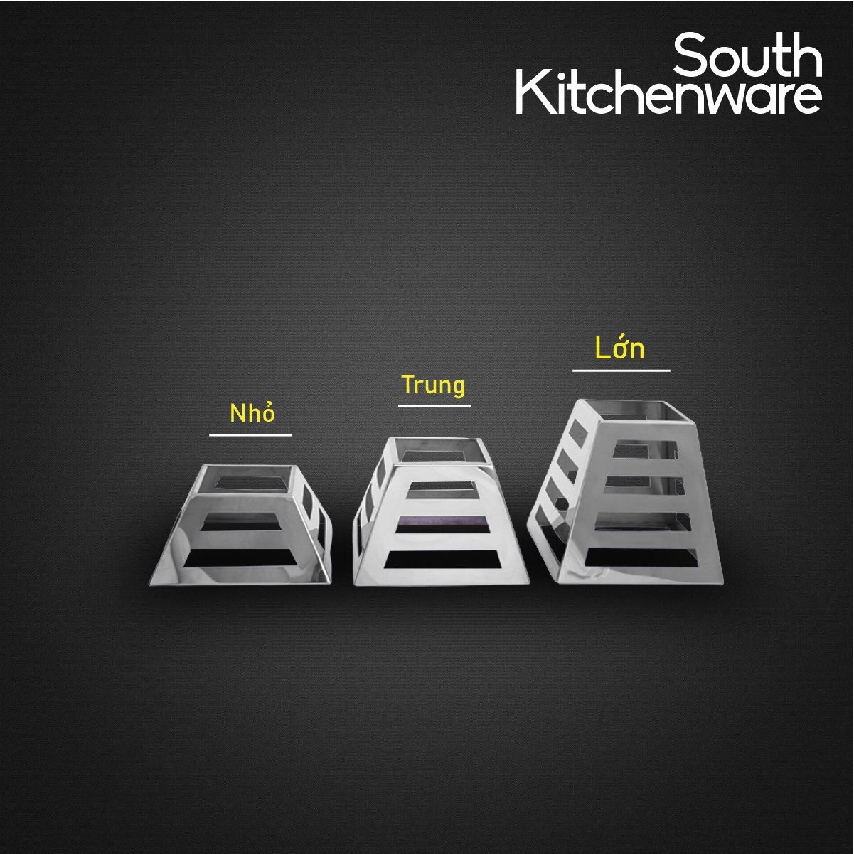Kệ Inox trưng bày buffet _ vuông lớn