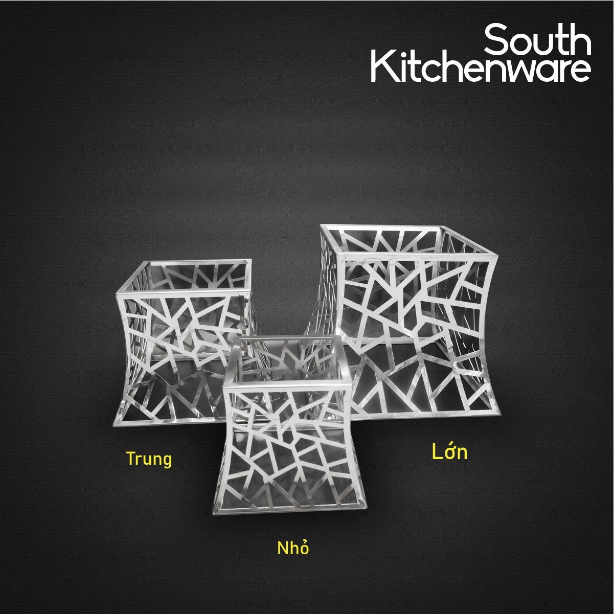 Kệ Inox trưng bày buffet _ vuông kết cấu lớn
