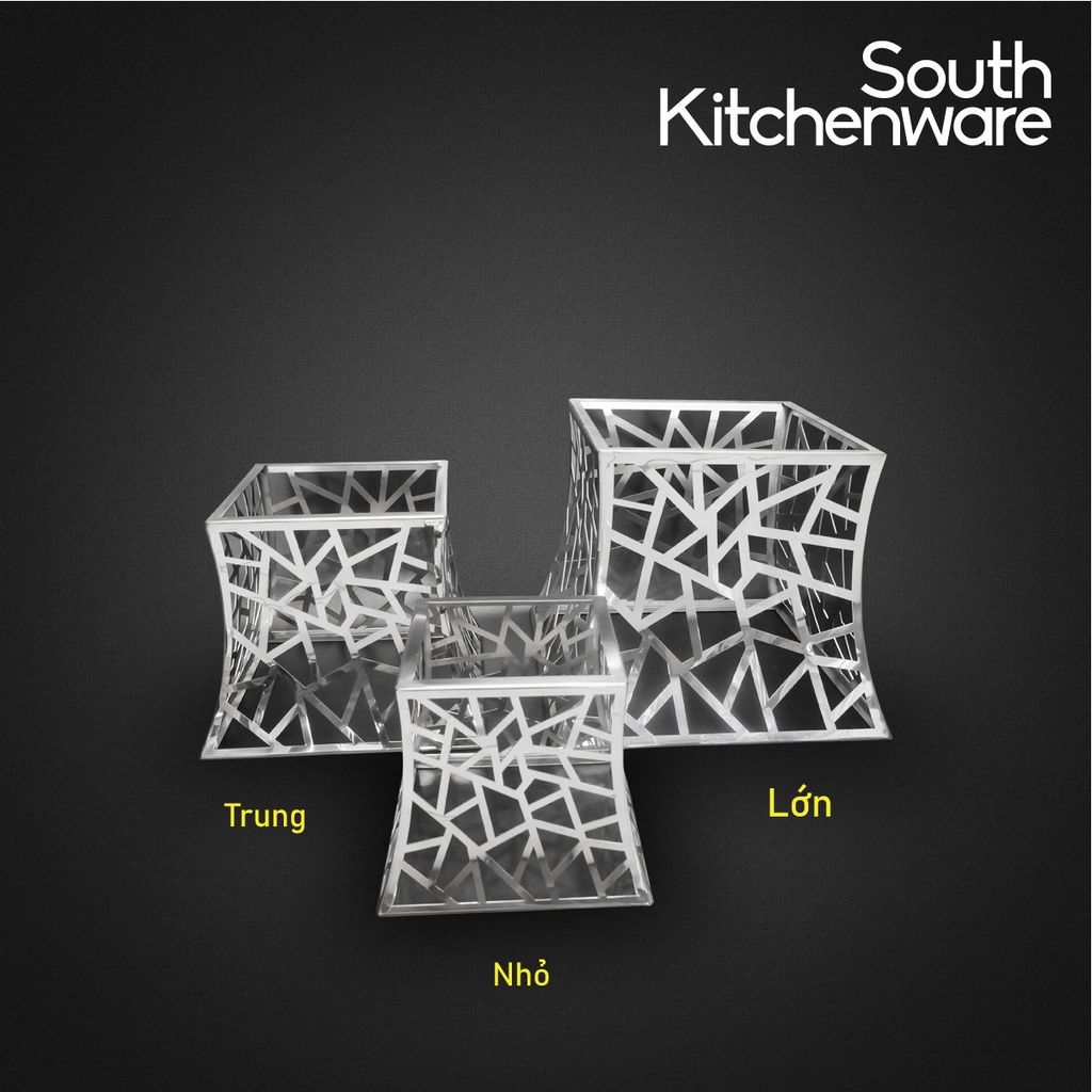 Kệ Inox trưng bày buffet _ vuông kết cấu trung