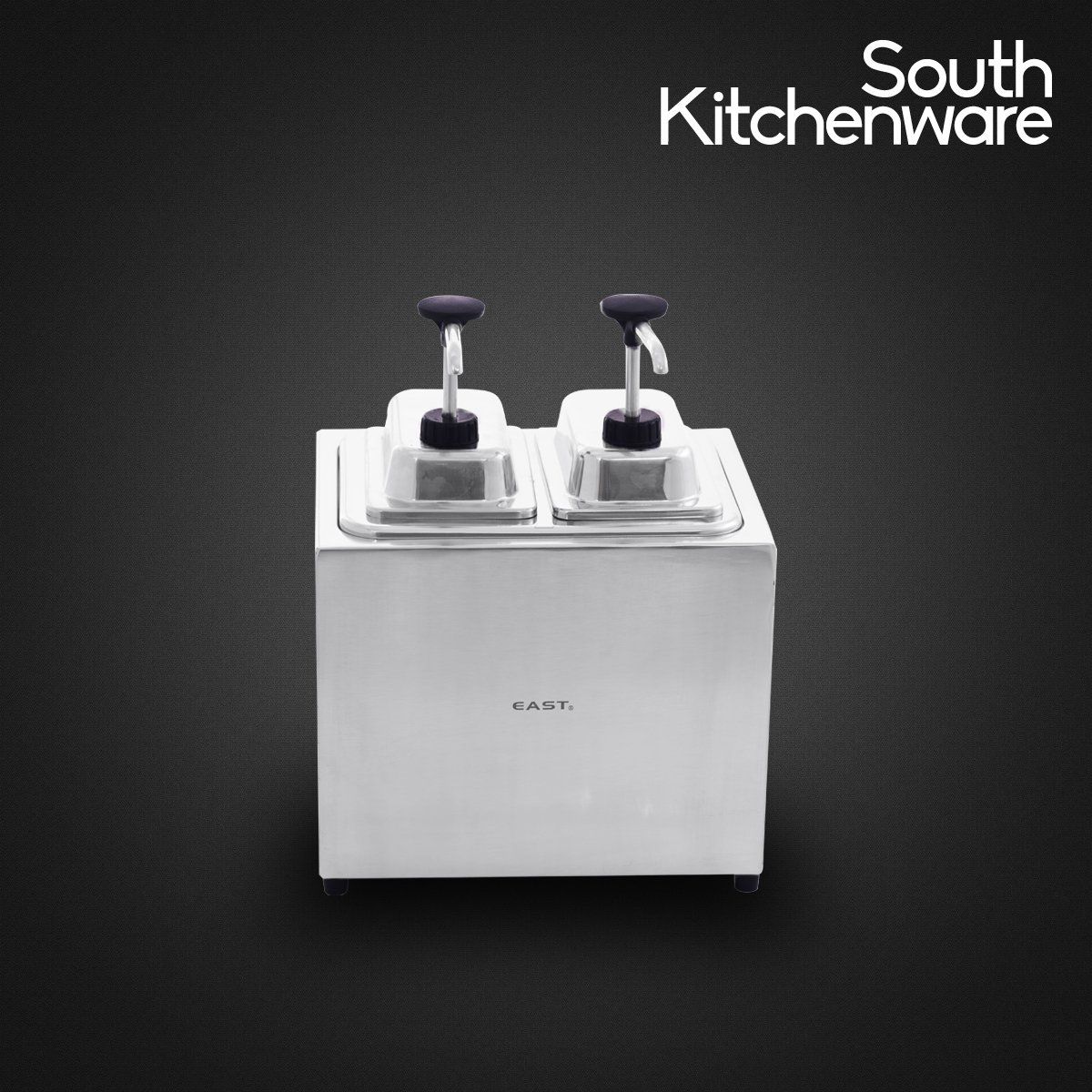 Bình bơm tương ớt, tương cà Inox KFC 2 vòi
