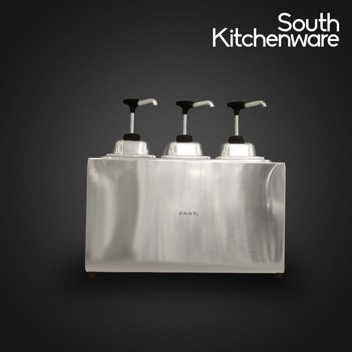 Bình bơm tương ớt, tương cà Inox KFC 3 vòi 1/6