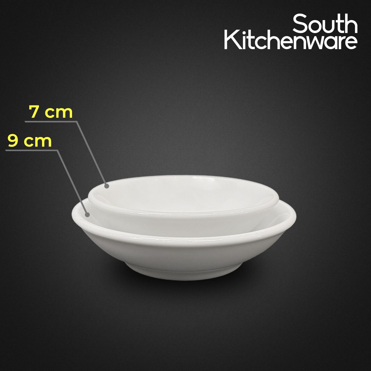 Chén chấm chất liệu sứ Jasmine Trắng thương hiệu Minh Long 7cm, 9cm