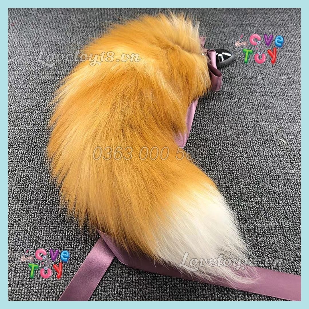 Đuôi Cáo Cute Màu Vàng Trắng Gắn Hậu Môn Buttplug Kích Thích Lỗ Nhị