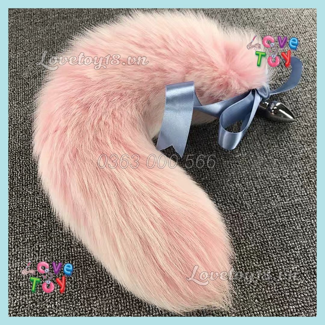 Đuôi Cáo Cute Màu Hồng Trắng Gắn Hậu Môn Buttplug Kích Thích Lỗ Nhị