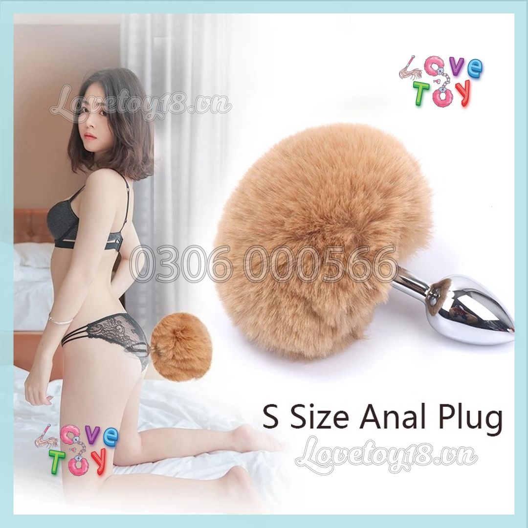 Đuôi Thỏ Cute Màu Nâu Gắn Hậu Môn Buttplug Kích Thích Lỗ Nhị
