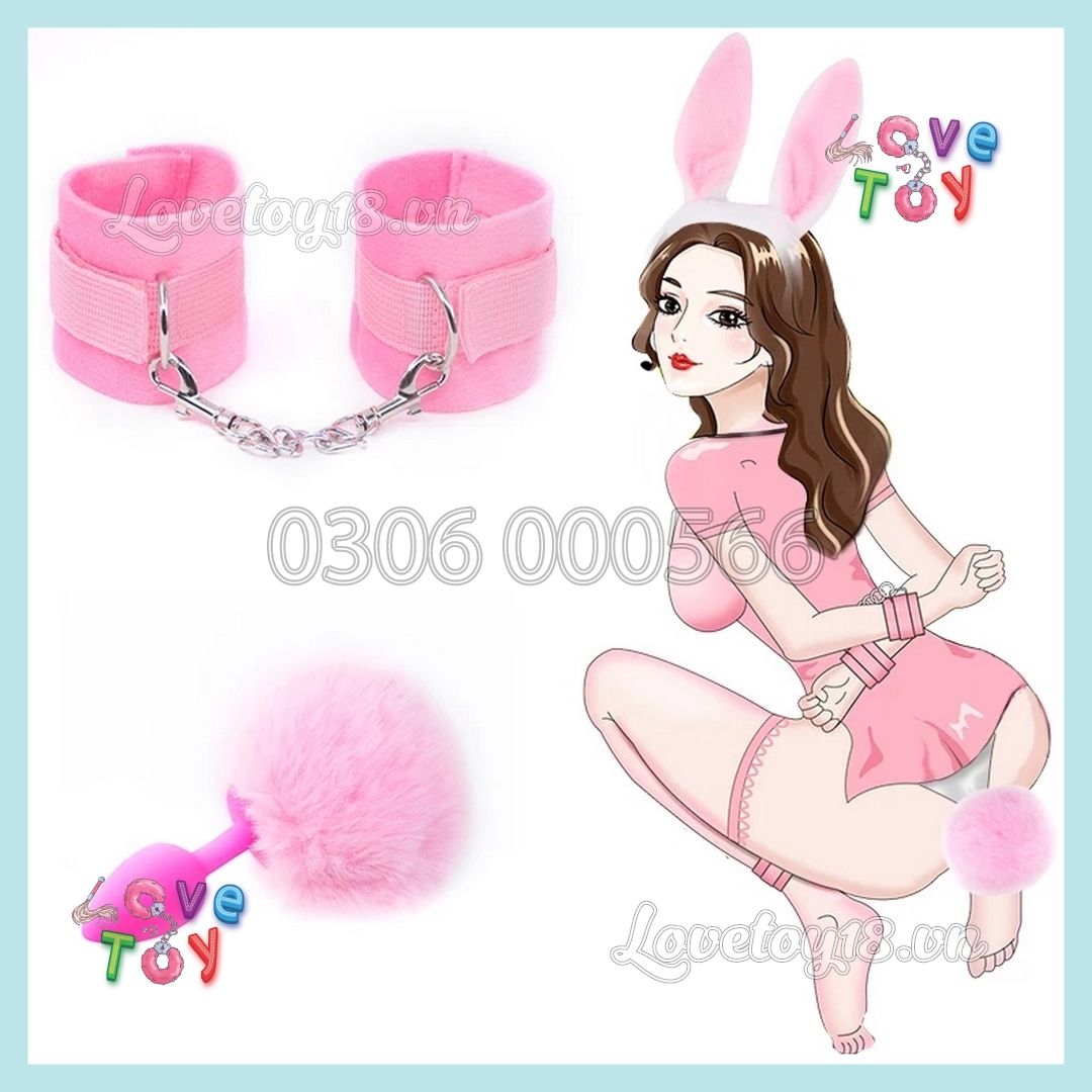 Đuôi Thỏ Cute Màu Nâu Gắn Hậu Môn Buttplug Kích Thích Lỗ Nhị