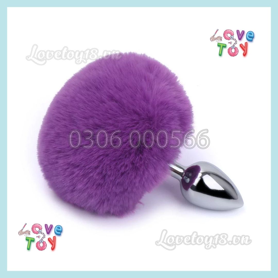 Đuôi Thỏ Cute Màu Tím Gắn Hậu Môn Buttplug Kích Thích Lỗ Nhị