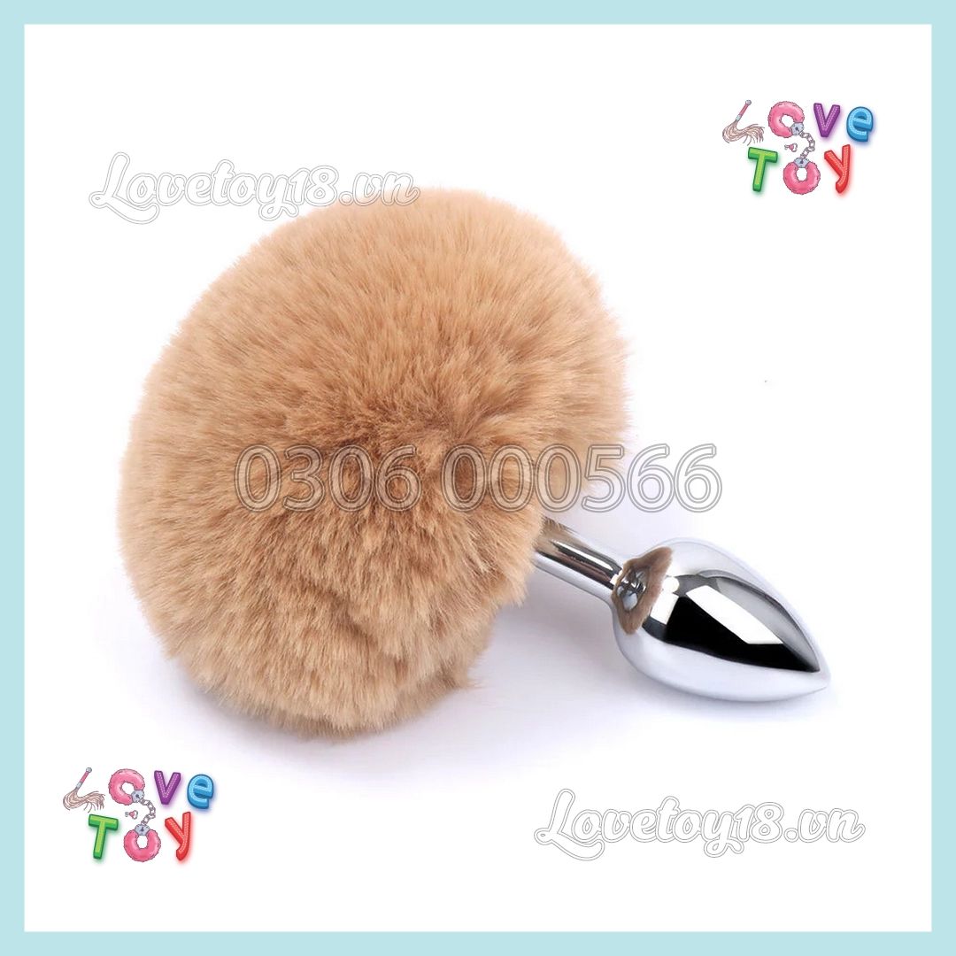 Đuôi Thỏ Cute Màu Nâu Gắn Hậu Môn Buttplug Kích Thích Lỗ Nhị