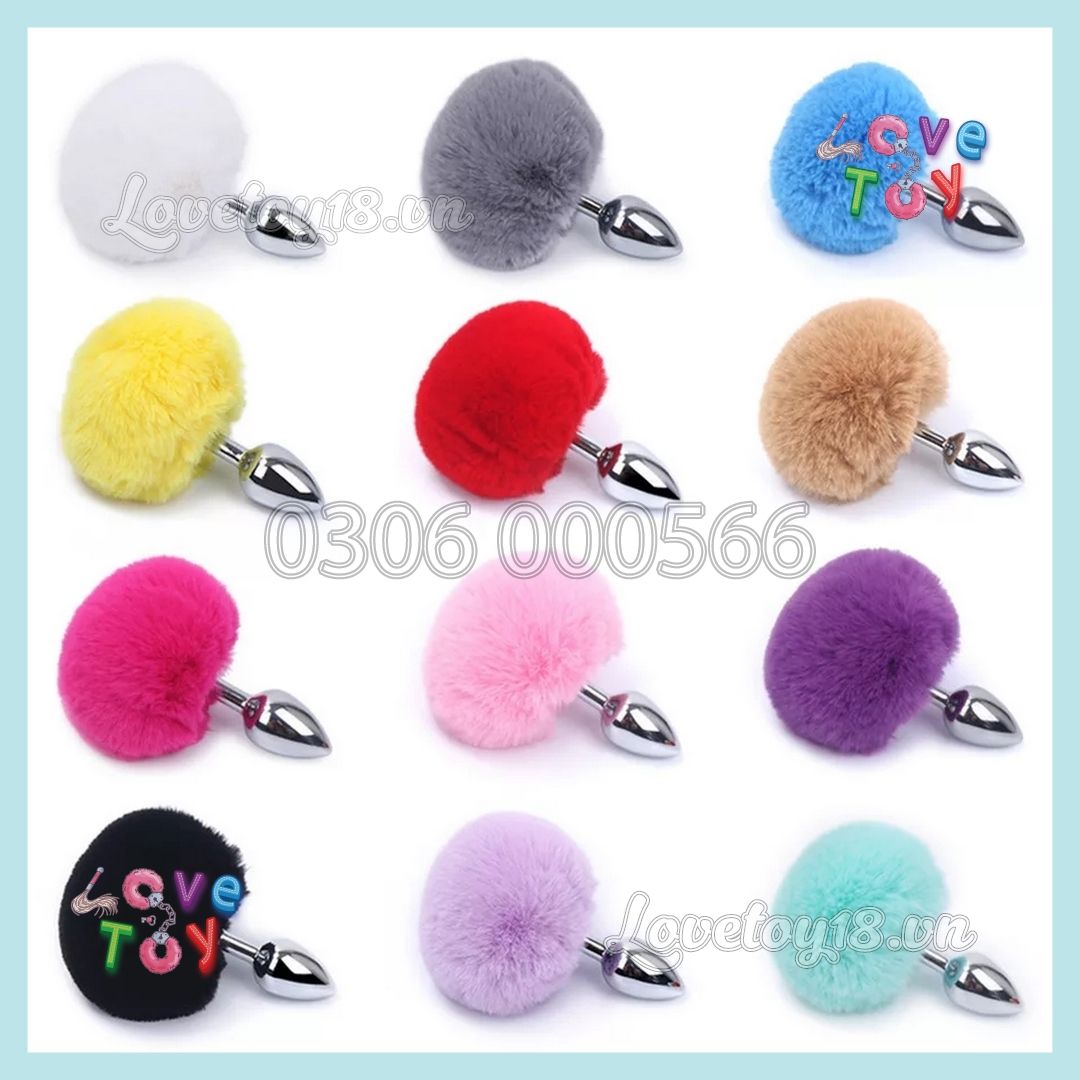 Đuôi Thỏ Cute Màu Vàng Gắn Hậu Môn Buttplug Kích Thích Lỗ Nhị