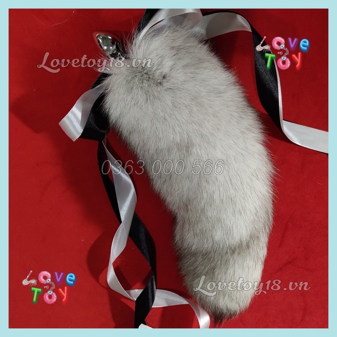 Đuôi Cáo Cute Màu Xám Trắng Xám Vàng Gắn Hậu Môn Buttplug Kích Thích Lỗ Nhị
