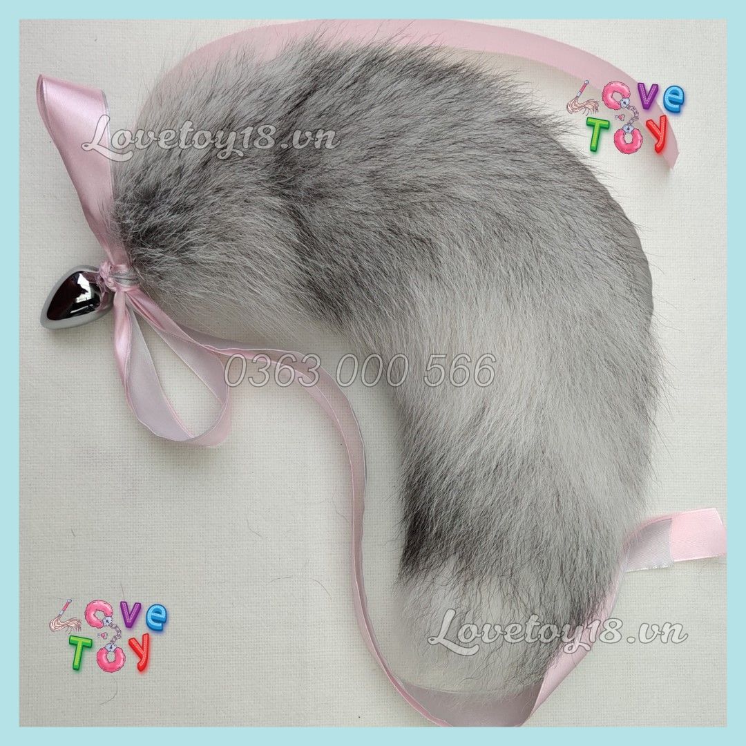 Đuôi Cáo Cute Màu Xám Trắng Xám Vàng Gắn Hậu Môn Buttplug Kích Thích Lỗ Nhị