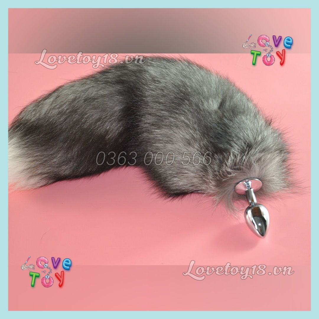 Đuôi Cáo Cute Đen Tuyền Trắng Cao Cấp Gắn Hậu Môn Buttplug Kích Thích Lỗ Nhị