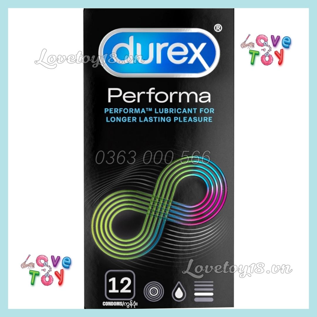 Bao Cao Su Durex Performa Kéo Dài Thời Gian Quan Hệ Hộp 3 Bao