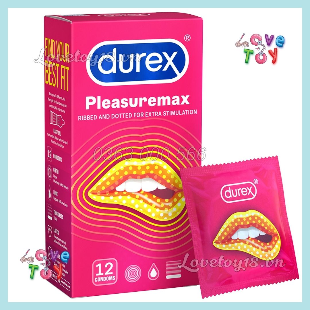Bao Cao Su Durex Pleasuremax Hạt Nổi (12 cái/hộp)