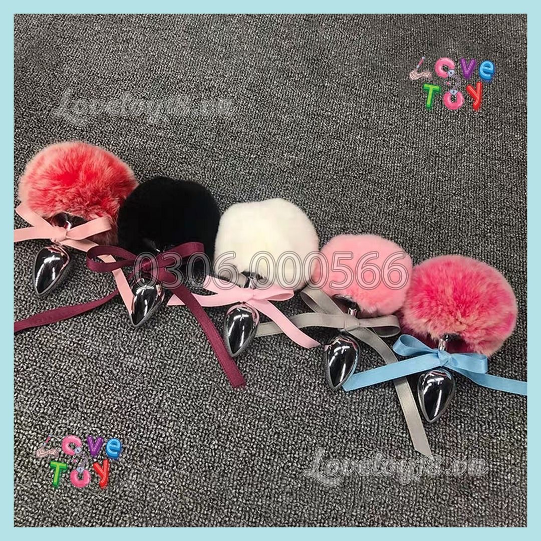 Đuôi Thỏ Cute Màu Trắng Gắn Hậu Môn Buttplug Kích Thích Lỗ Nhị