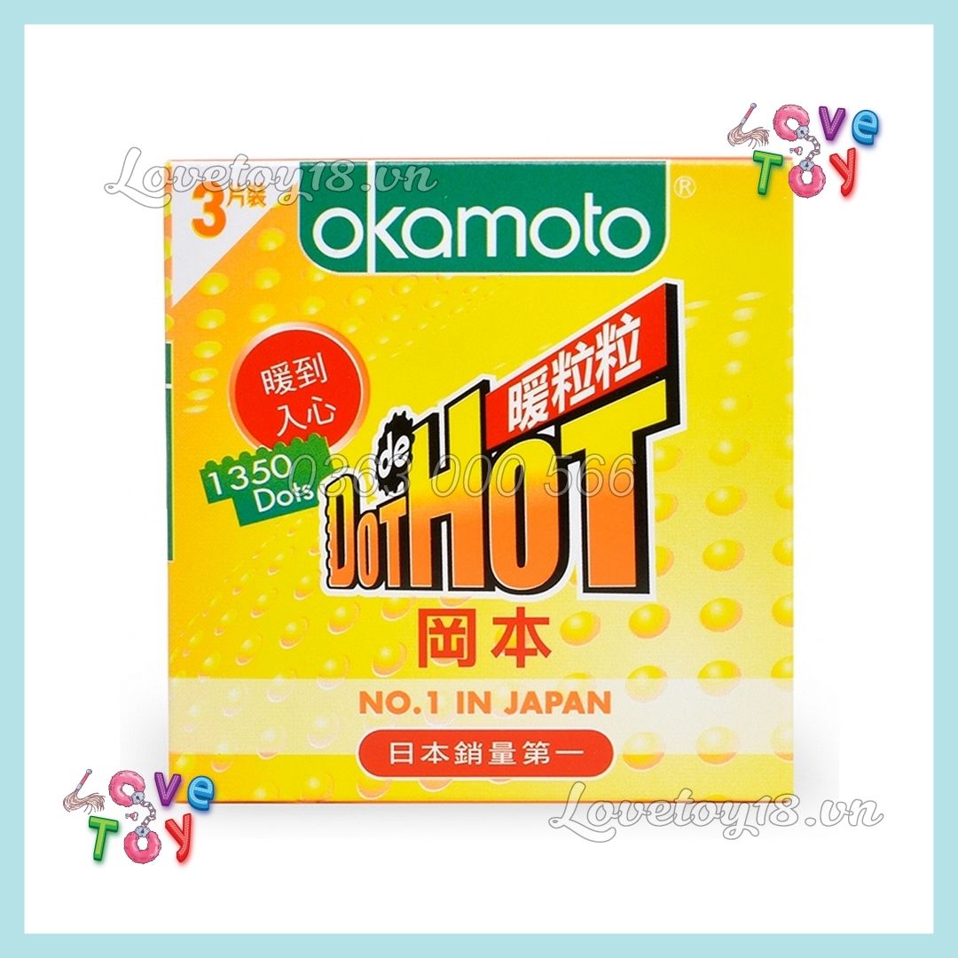 Bao Cao Su Okamoto Dot De Hot Gai Nóng Truyền Nhiệt Nhanh Hộp 3 Cái Chính Hãng