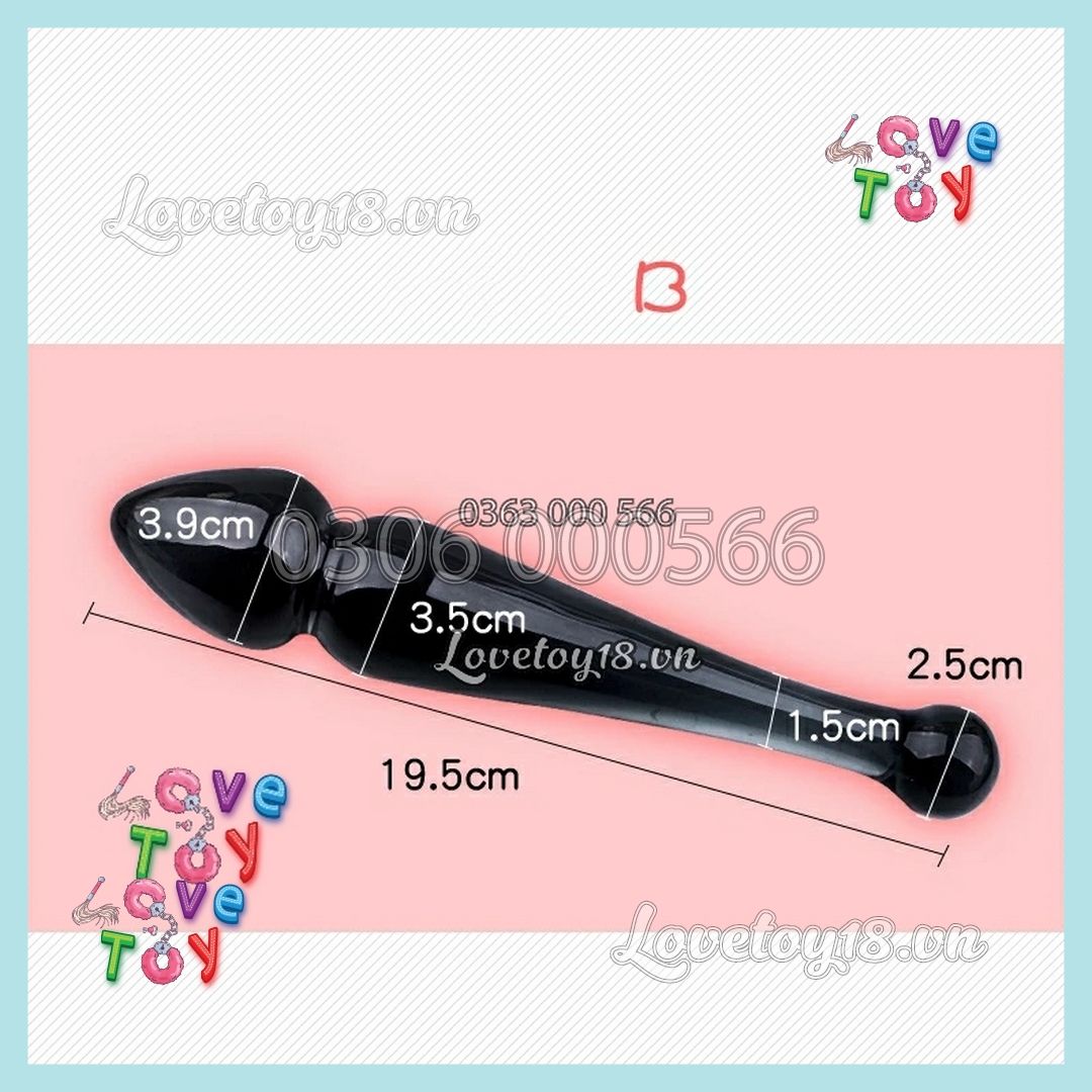 Đầu cắm hậu môn chơi anal thủy tinh lớn hình trái tim
