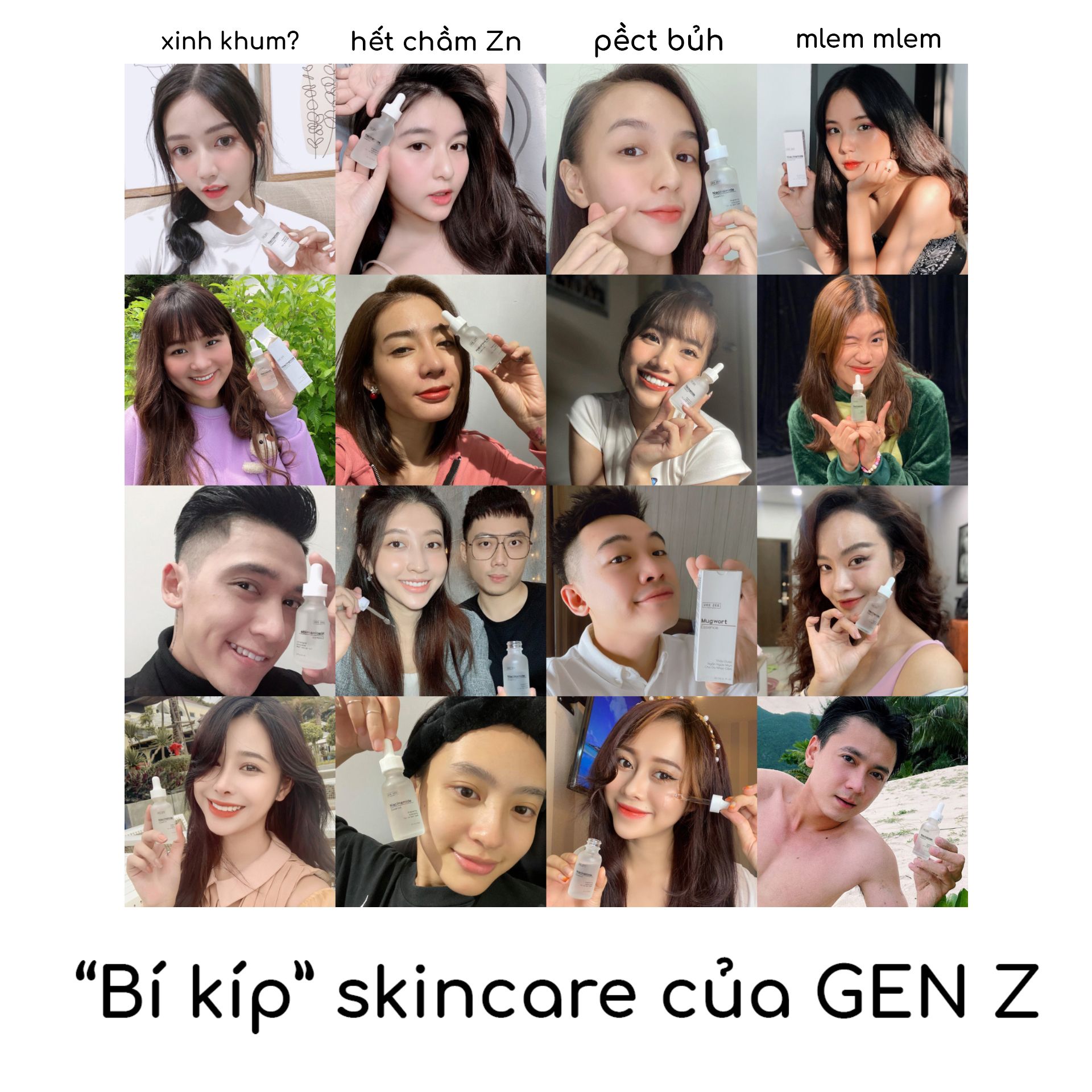 Bộ Sản Phẩm Dưỡng Sáng Ngăn Ngừa Mụn Trẻ Hóa Phục Hồi Da - Niacinamide, Hyaluronic Acid, Mugwort Essence | ZEE Store VN