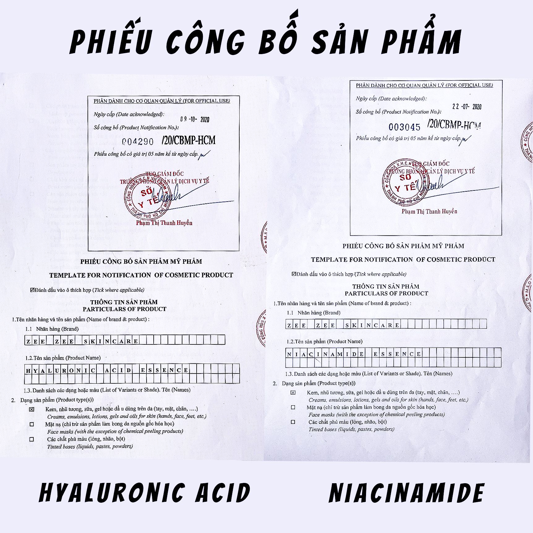 Bộ Đôi Dưỡng Sáng Trẻ Hóa Phục Hồi Da - Niacinamide Essence & Hyaluronic Acid Essence | ZEE Store Vietnam