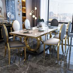 Bộ bàn ăn mặt đá Luxury 2 + ghế Luxury