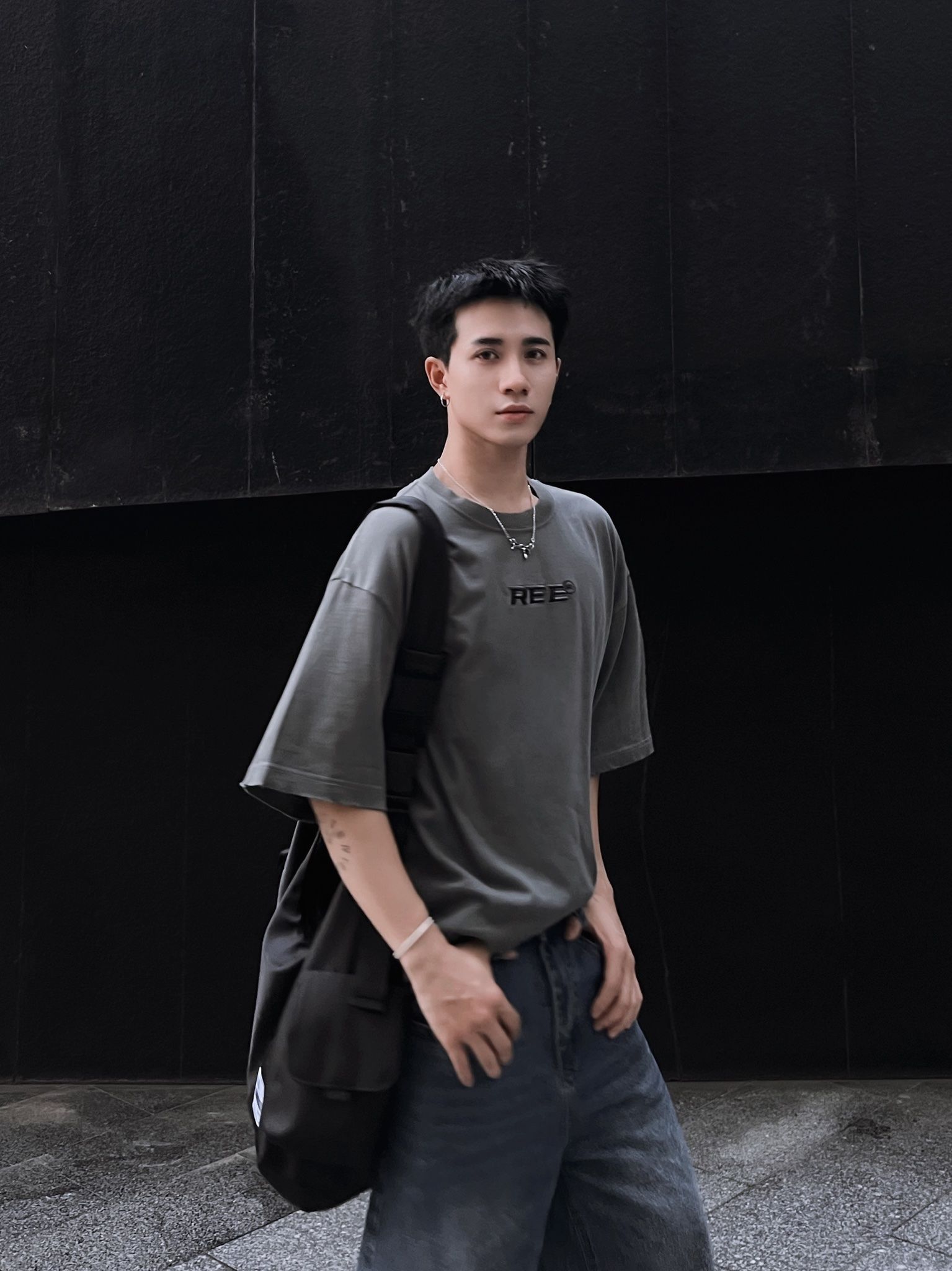  REE WASH TEE - LEAD GREY 